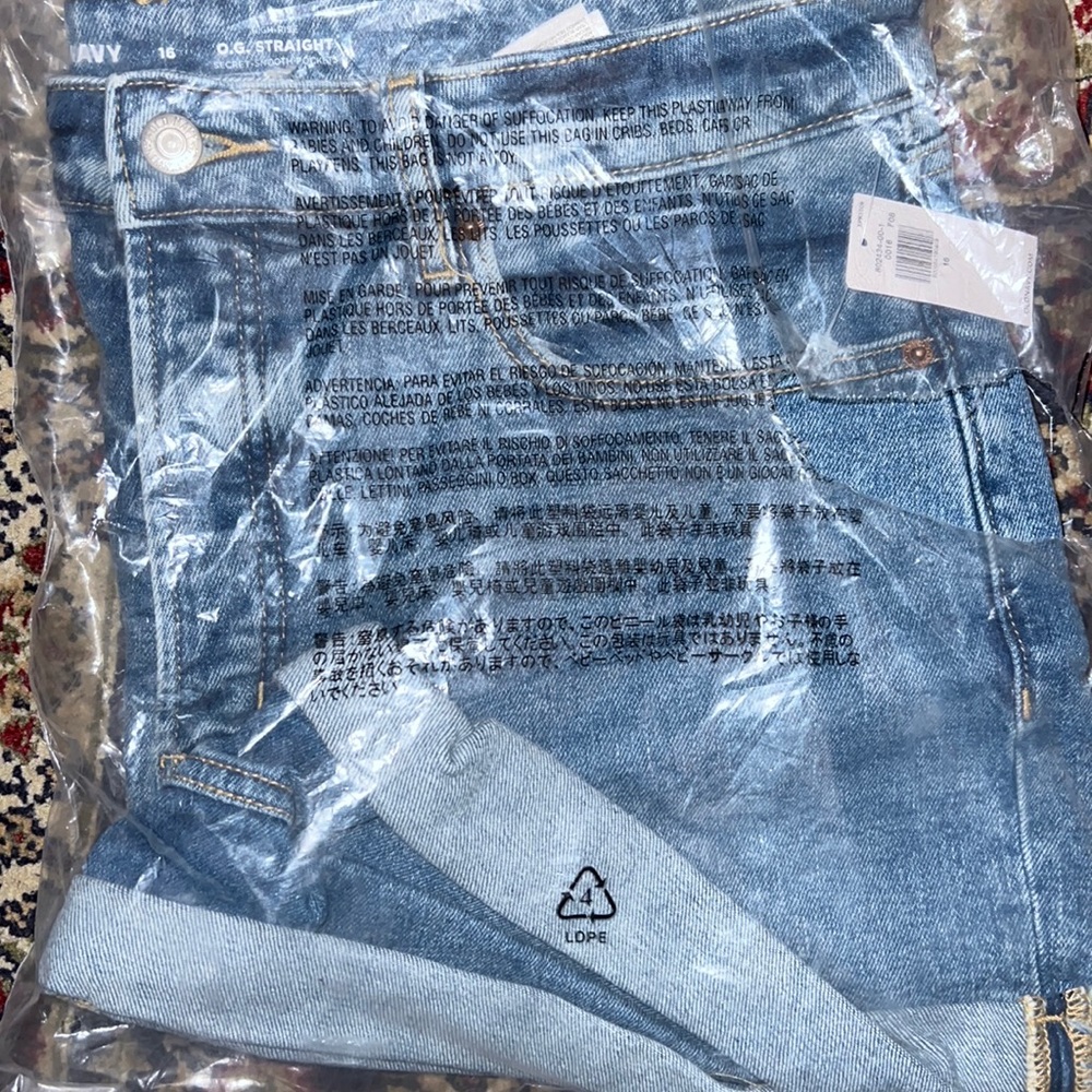 O.G. Straight Jean Shorts Sz 16 BRAND NEW